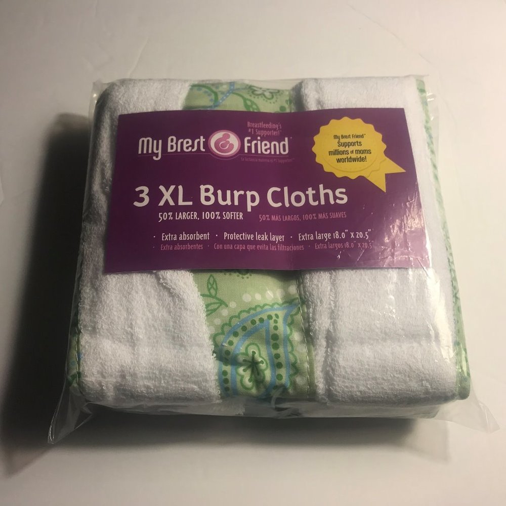 🍀 My Brest Friend 🍀 3XL Burp Cloths 100% Cotton Baby NEW 🍀